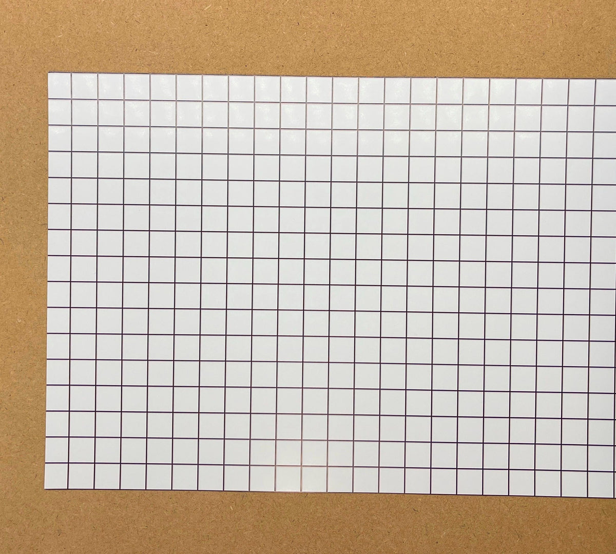 Miniature White Embossed Square Tile Sheet, 15-15/16 x 11-5/8 inch, DIY Dollhouse Supply (black grout)