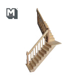 DIY Dollhouse Supplies Quarter Landing Staircase Kit 1:12 Scale Wood Stairs Fits 10 to 11.4 inch ceiling - B005