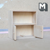 Miniature Kitchen Cabinet with Shelf Unfinished 1:12 Scale Dollhouse Supplies Furniture 2-15/16 inch tall - H011
