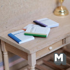 1:12 Scale Miniature Notebooks with Blank Pages, Set of 4, 1 inch tall, DIY Dollhouse Supply