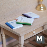 Miniature Notebooks Set of 4 , 1:12 Scale Dollhouse Supplies Sketchbooks Notepad 1 inch tall (blank pages) - C035