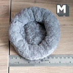 1:12 Scale Miniature Plush Dog Bed, Large Size, 4-3/4 inch dia., DIY Dollhouse Supply (fabric) (gray)