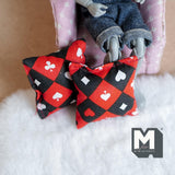 Miniature Card Suit Print Cushions Set of 2 , 1-3/4 inch wide - C027