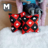 Miniature Card Suit Print Cushions Set of 2 , 1-3/4 inch wide - C027
