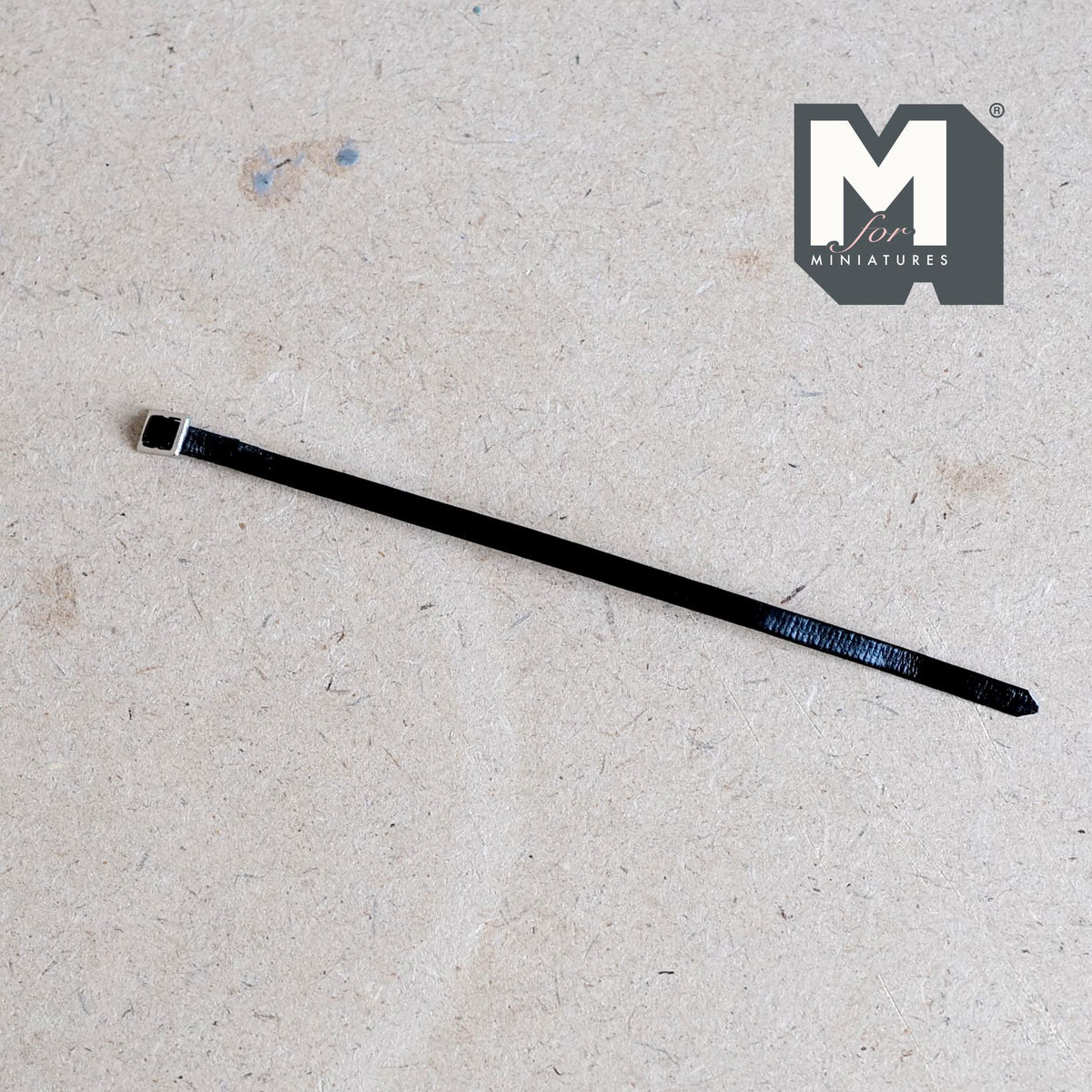 1:12 Scale Miniature Black Belt for Figures, Square Buckle, 3-7/8 inch long, DIY Dollhouse Supply (faux leather)