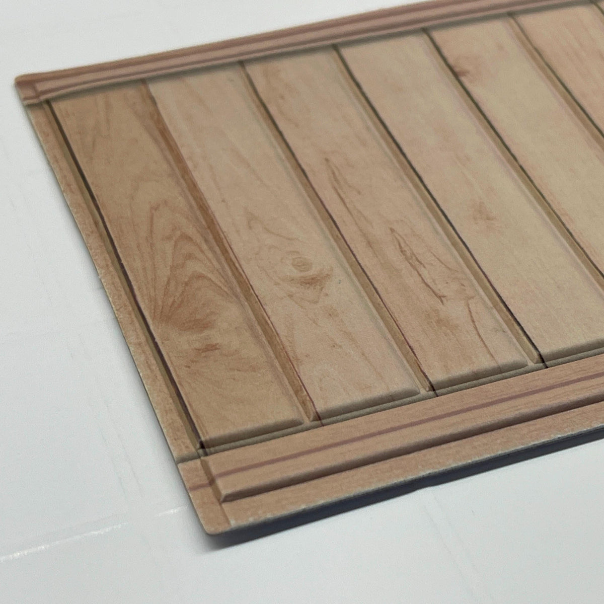 1:12 Scale Miniature Dollhouse Wood Grain Vertical Plank Wainscot Panel, 8-1/4 inch long (foamboard) (beige)