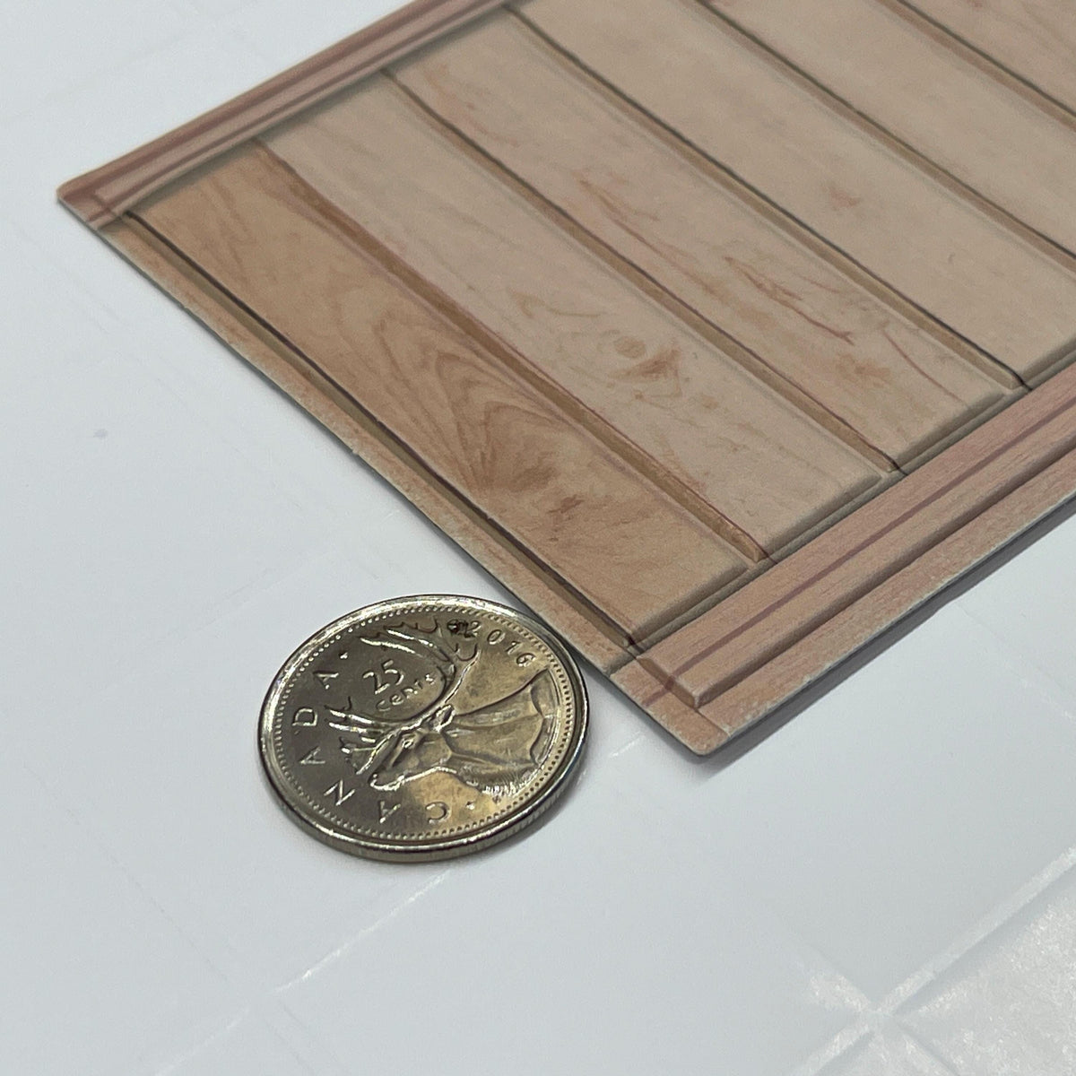 1:12 Scale Miniature Dollhouse Wood Grain Vertical Plank Wainscot Panel, 8-1/4 inch long (foamboard) (beige)