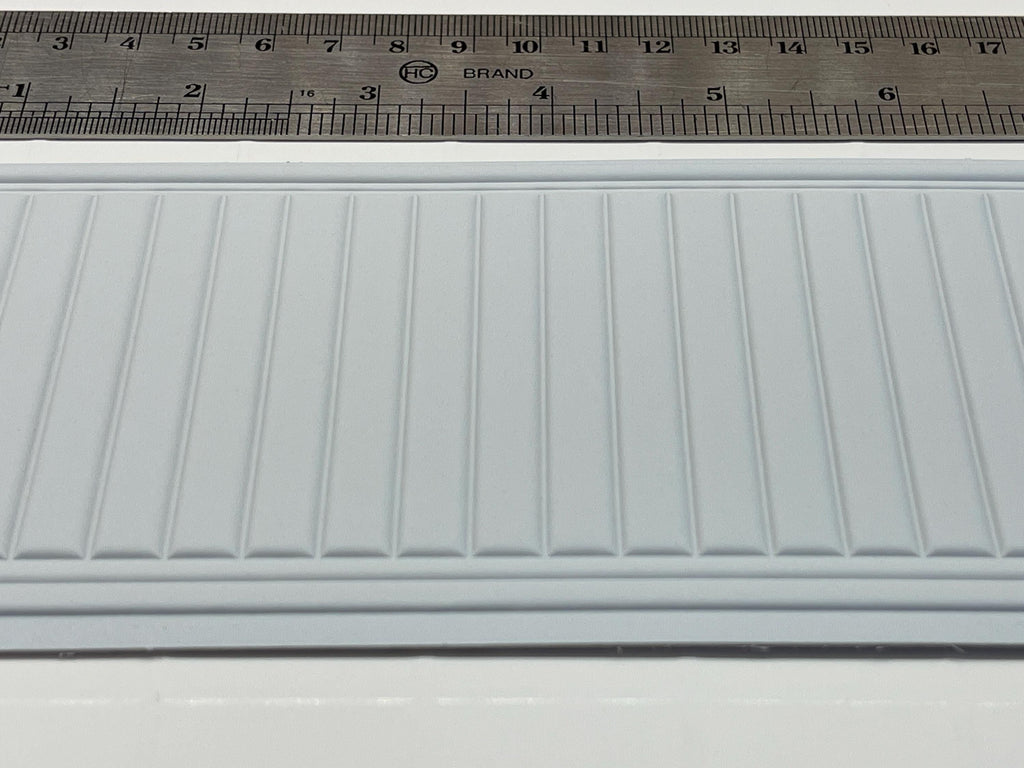 1:12 Scale Miniature Dollhouse Vertical Groove Wainscot Panel, 8-1/4 inch long (foamboard) (white)