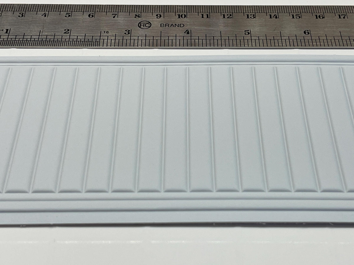 1:12 Scale Miniature Dollhouse Vertical Groove Wainscot Panel, 8-1/4 inch long (foamboard) (white)