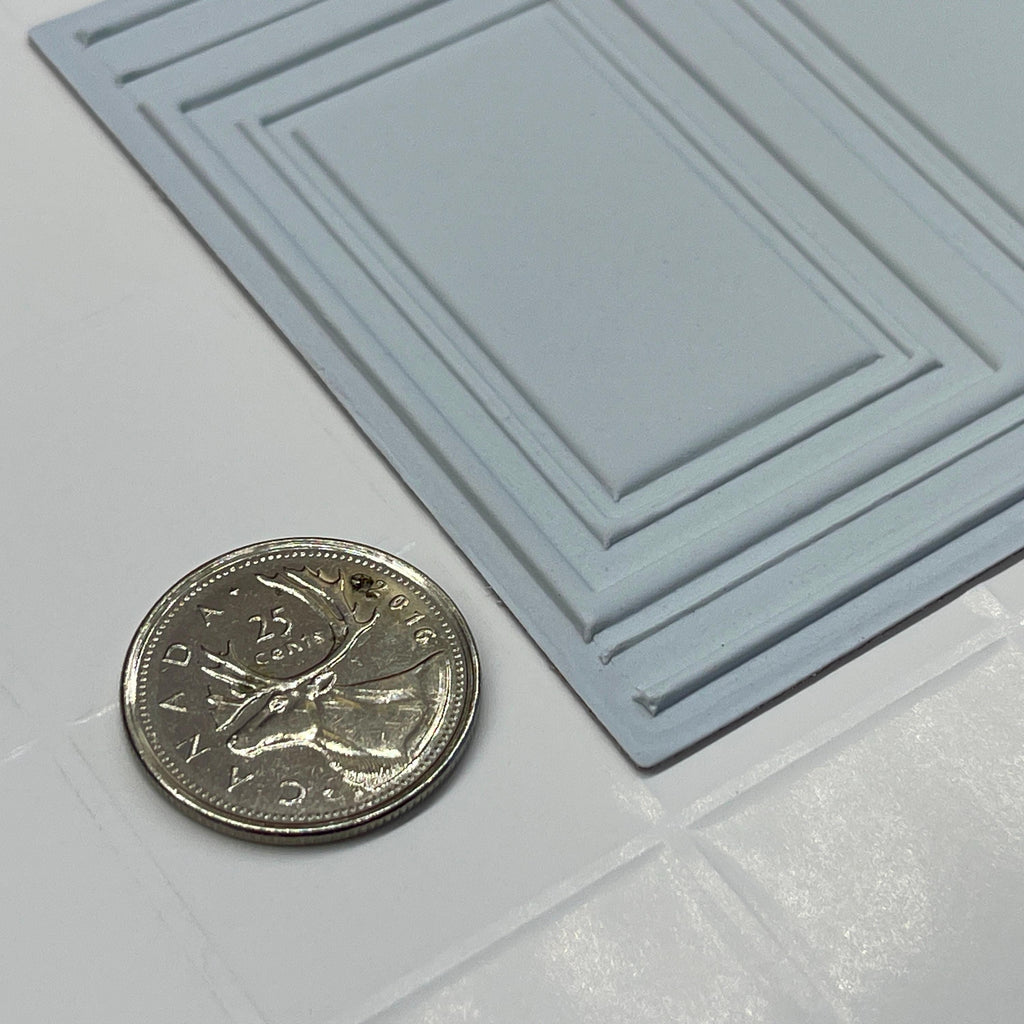 1:12 Scale Miniature Dollhouse Raised Rectangle Wainscot Panel, 8-1/4 inch long (foamboard) (white)