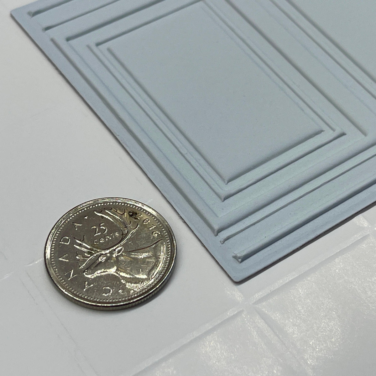 1:12 Scale Miniature Dollhouse Raised Rectangle Wainscot Panel, 8-1/4 inch long (foamboard) (white)