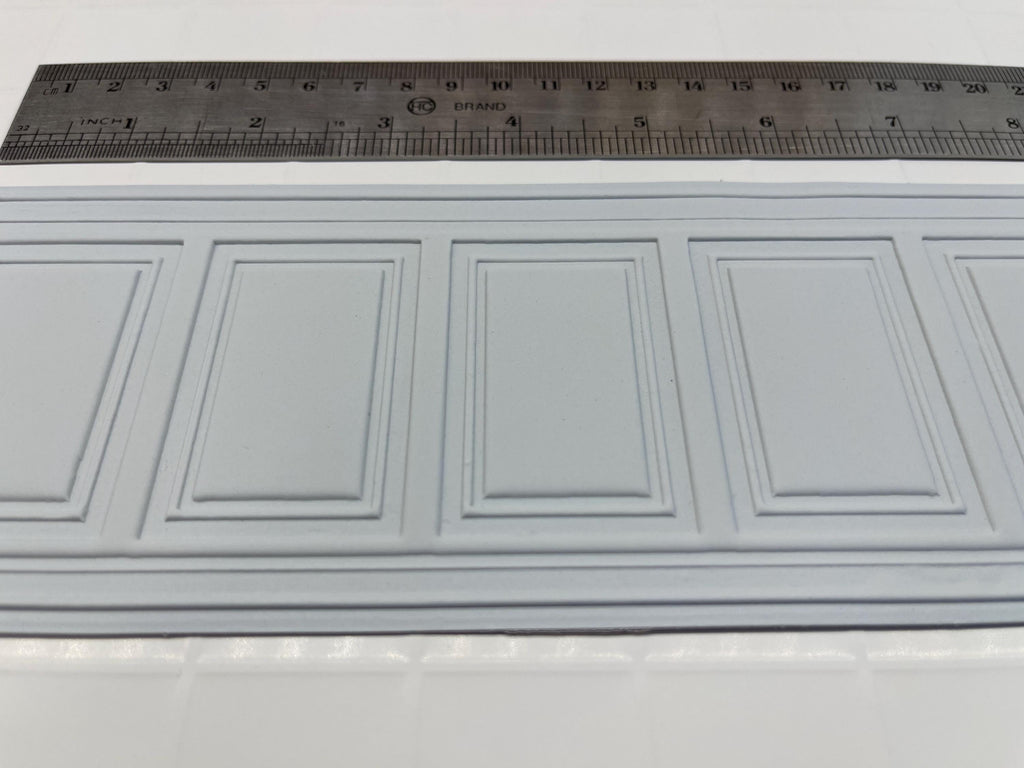 1:12 Scale Miniature Dollhouse Raised Rectangle Wainscot Panel, 8-1/4 inch long (foamboard) (white)