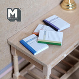 Miniature Notebooks Set of 4 , 1:12 Scale Dollhouse Supplies Sketchbooks Notepad 1 inch tall (blank pages) - C035