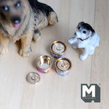 Miniature Metal Dog Food Cans with Lids Set of 3 , 7/16"(Dia.) x 1/4"(H) (dog sold separately) - C061
