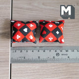 Miniature Card Suit Print Cushions Set of 2 , 1-3/4 inch wide - C027