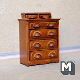 Miniature Chest of Drawers 1:12 Scale Dollhouse Supplies Furniture Bedroom 4-1/16 inch tall (wood) (stained) - K026