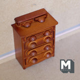 Miniature Chest of Drawers 1:12 Scale Dollhouse Supplies Furniture Bedroom 4-1/16 inch tall (wood) (stained) - K026