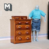 Miniature Chest of Drawers 1:12 Scale Dollhouse Supplies Furniture Bedroom 4-1/16 inch tall (wood) (stained) - K026