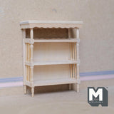 Dollhouse Bookshelf 1:12 Scale Unfinished Miniature Bookcase Dollhouse Bookstand Book Cabinet 3-15/16 inch tall (wood) - i036