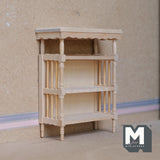 Dollhouse Bookshelf 1:12 Scale Unfinished Miniature Bookcase Dollhouse Bookstand Book Cabinet 3-15/16 inch tall (wood) - i036
