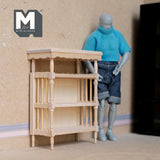 Dollhouse Bookshelf 1:12 Scale Unfinished Miniature Bookcase Dollhouse Bookstand Book Cabinet 3-15/16 inch tall (wood) - i036