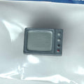 1:12 Scale Miniature Old Style Small TV, 13/16 inch wide, DIY Dollhouse Supply (gray)