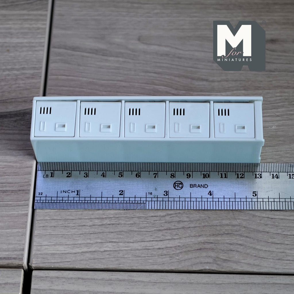 1:12 Scale Miniature Cube Locker Cabinet, 5 Compartments, 5-1/16 inch tall, DIY Dollhouse Supply (white)