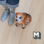 Figurine miniature de chien beagle assis à l’échelle 1:12, 1-1/4 pouce de haut, accessoire DIY pour maison de poupée (résine moulée) (fauve)