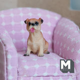 Miniature Sitting Pug 1:12 Scale Carlin 1-1/4 inch tall (cast resin) - C055