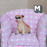 Miniature Sitting Pug 1:12 Scale Carlin 1-1/4 inch tall (cast resin) - C055