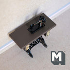 1:12 Scale Miniature Treadle Sewing Machine with Table, 3-1/16 inch tall, DIY Dollhouse Supply (black)