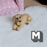 Miniature Laying Labrador 1:12 Scale Retriever 1-5/8 inch long (cast resin) (pale yellow) - C055