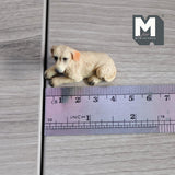 Miniature Laying Labrador 1:12 Scale Retriever 1-5/8 inch long (cast resin) (pale yellow) - C055