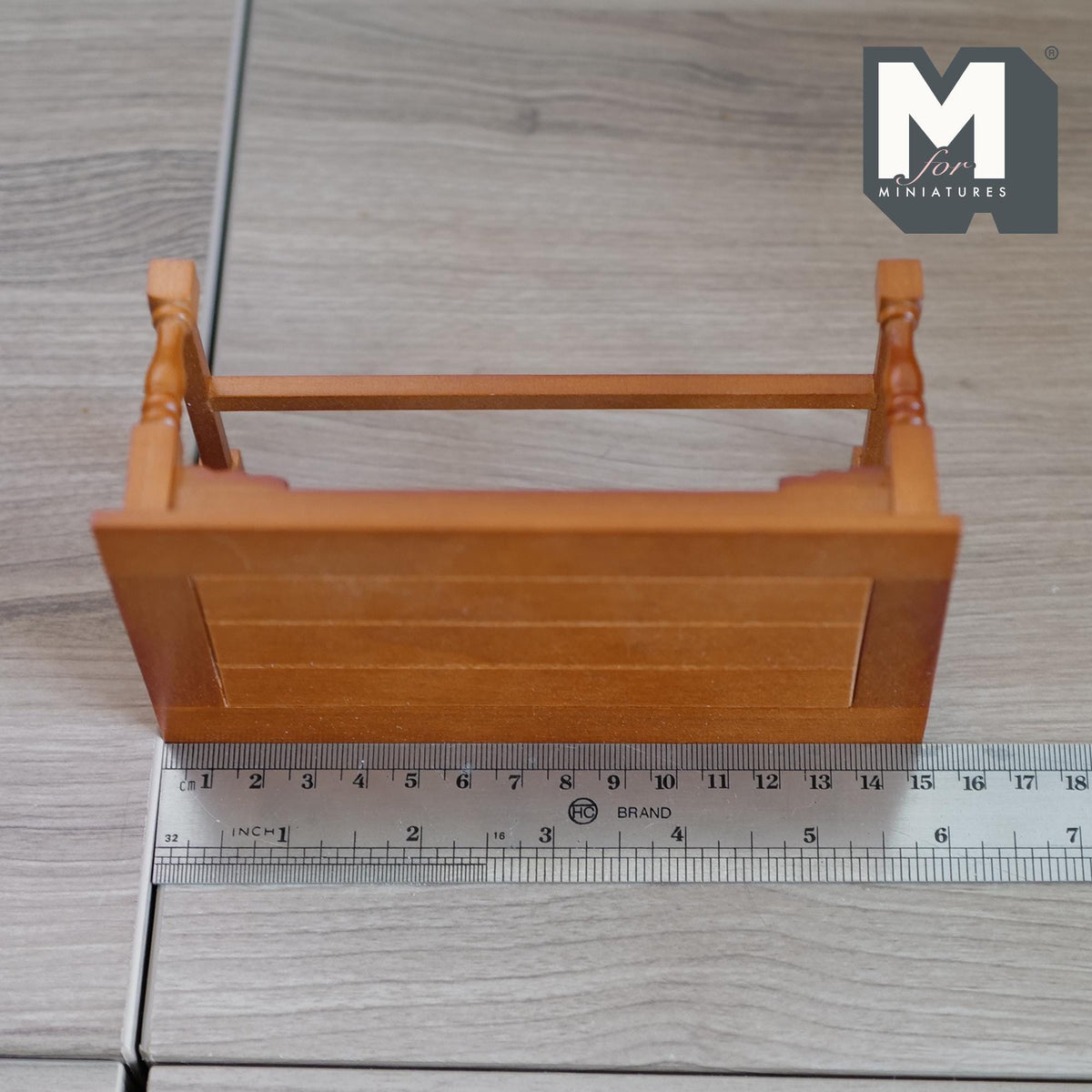 1:12 Scale Miniature Refectory Dining Table, Turned Legs, Stretchers, 5-13/16 inch long, DIY Dollhouse Supply (wood) (stained)