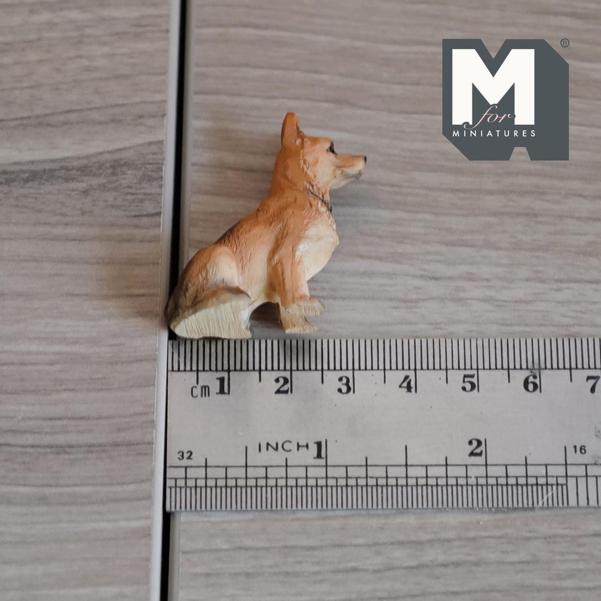 1:12 Scale Miniature Sitting Yorkshire Terrier Dog Figurine, 1-1/2 inch tall, DIY Dollhouse Supply (cast resin) (tan)