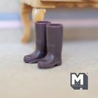 1:12 Scale Miniature Kids Rubber Rain Boots, Pair, 1 inch tall, DIY Dollhouse Supply (brown)