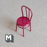 Miniature Wire Back Kids Chair 1:12 Scale Dollhouse Supplies Metal Children Chair 2 inch tall (metal) (red) - C091
