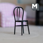 Miniatura in scala 1:12 sedia per bambini con schienale in filo, 2 inch di altezza, accessori fai da te per casa delle bambole (metallo) (nero)