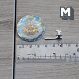 Miniature Ceramic Sailing Boat Platter with Metal Stand 1-7/16 inch dia. (style c) - E086