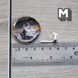 Miniature Ceramic Playing Cats Platter with Metal Stand 1-7/16 inch dia. (style c) - E086