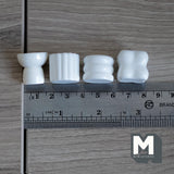 Miniature Sculptural Vases Set of 4 , 1:12 Scale Dollhouse Supplies Garden Flower Vase (resin) (white) - B047