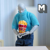Miniature Popcorn Bucket 1:12 Scale Large Size Striped Popcorn Bucket 1 inch tall (resin) (red) - E016