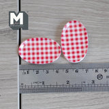 Miniature Large Oval Plate Set of 2 , 1:12 Scale Dollhouse Supplies Flatware 1-11/16 inch long (resin) (red) - A061