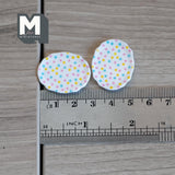 Miniature Oval Plate Set of 2 , 1:12 Scale Dollhouse Supplies Flatware 1-1/8 inch long (resin) (pink / blue) - A061