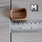 1:12 Scale Miniature Rattan Style Basket with Handles, 1-9/16 inch long, DIY Dollhouse Supply (resin) (light brown)