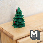Sapin de Noël miniature décoré à l'échelle 1:12, à étages, 2,7 cm de hauteur, accessoire pour maison de poupée DIY (résine) (vert foncé)