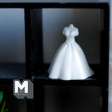 Miniature Wedding Dress Figurine 1:12 Scale Bridal Boutique 1-1/16 inch tall (resin) (white) - B086