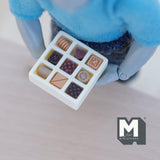 Miniature Box of Chocolate 1:12 Scale Dollhouse Candies 9 Pieces Assorted Milk & Dark Chocolate 3/16 inch tall (non edible) (resin) - E039
