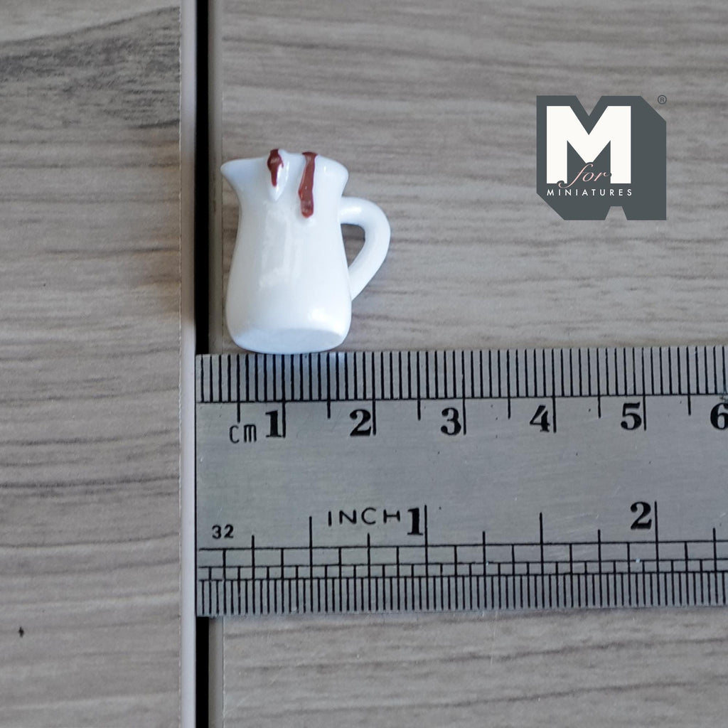 Pichet miniature à l'échelle 1:12 avec sauce au chocolat, 2 cm (13/16 po) de hauteur, fournitures pour maison de poupée DIY (résine)