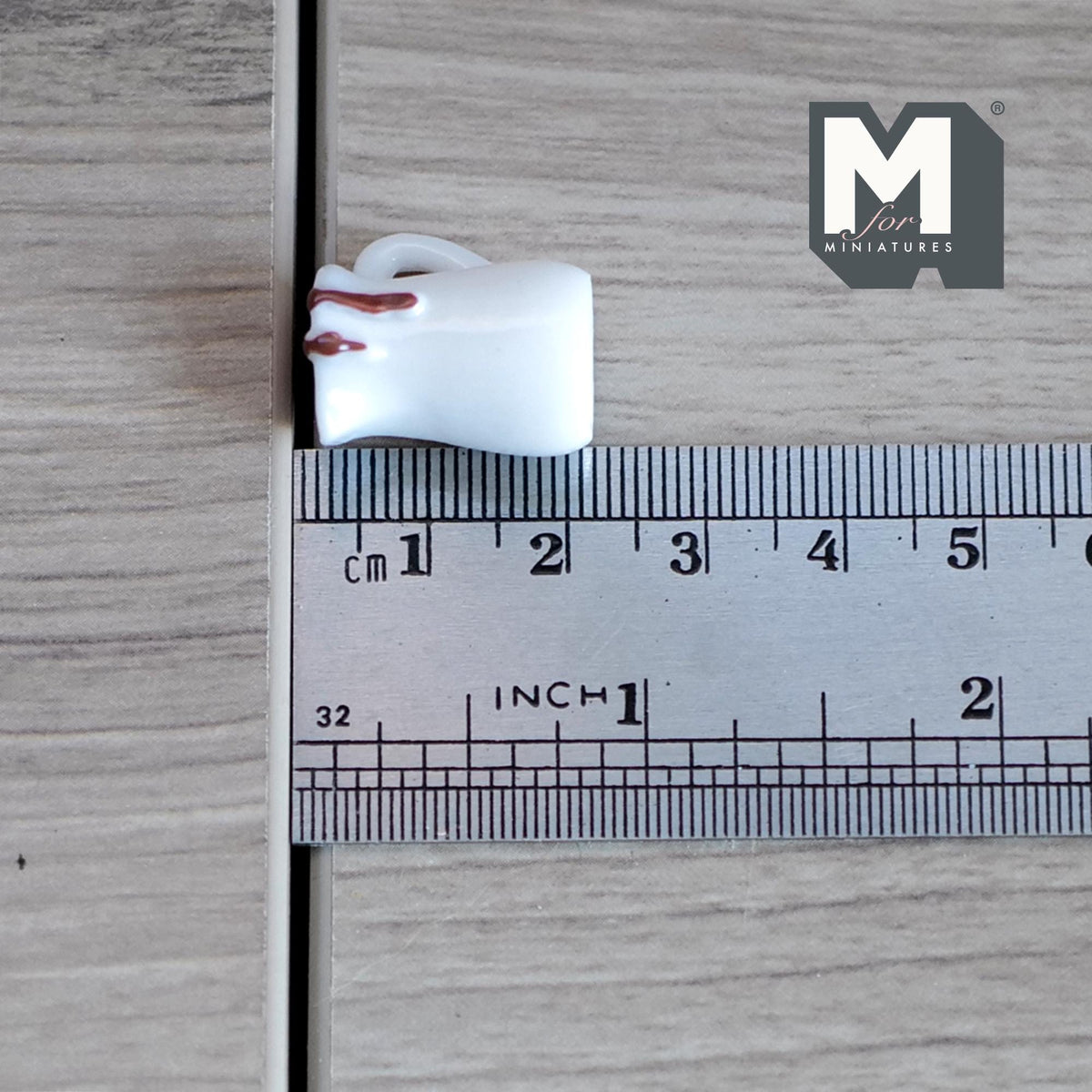 1:12 Scale Miniature Pitcher with Chocolate Sauce, 13/16 inch tall, DIY Dollhouse Supply (resin)